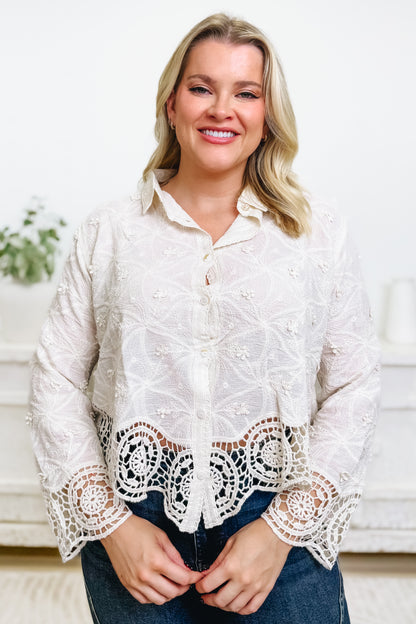 Graceful Bloom Floral Button Down Top
