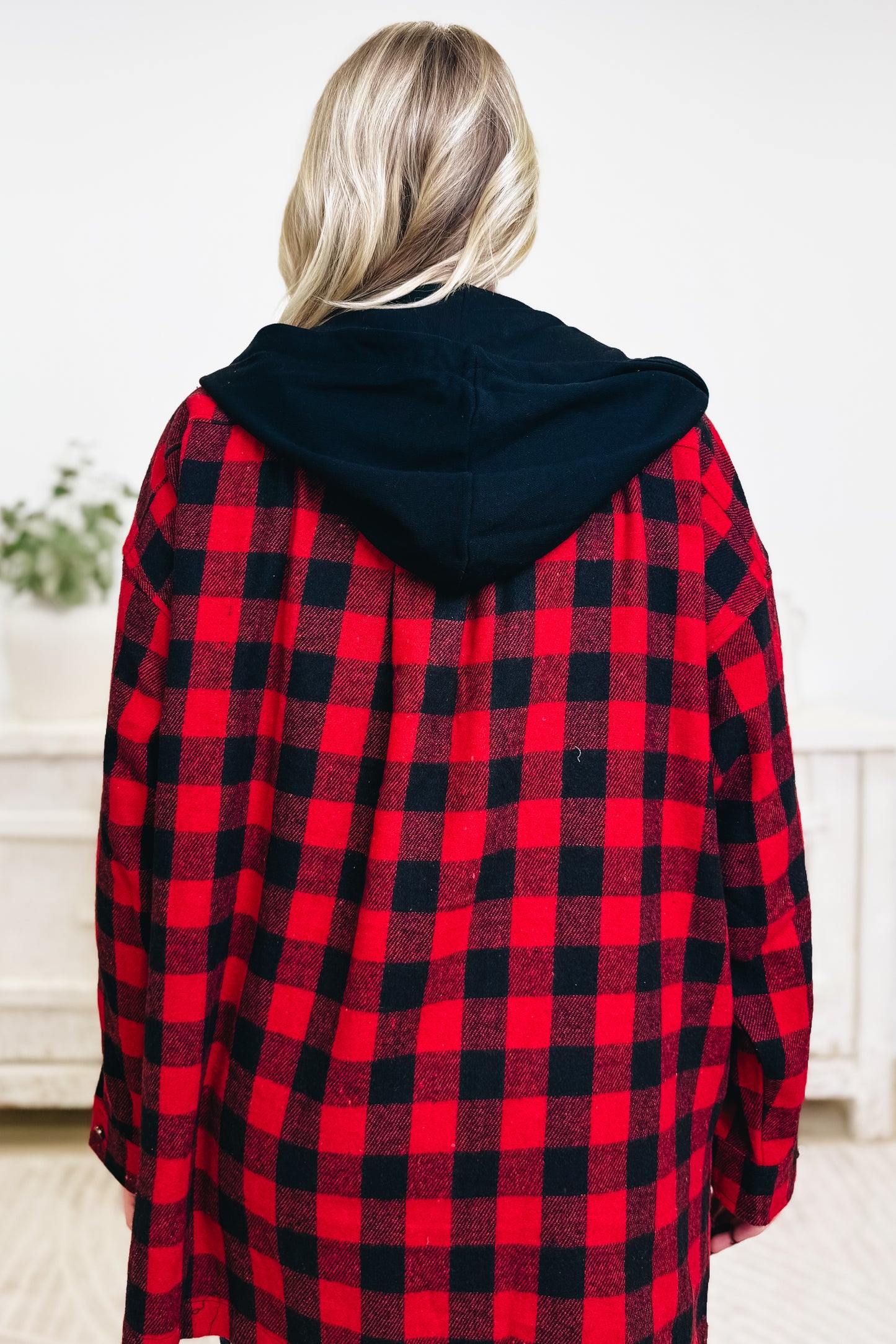 City Walk Plaid Hooded Shacket