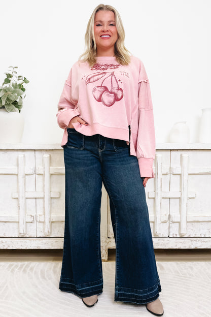 Groove Thang By Judy Blue - High Rise Palazzo Patch Pockets Jeans - Dark