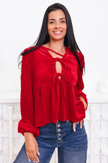 Velvet Ties Top - 3 Colors!