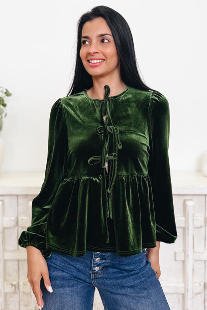Velvet Ties Top - 3 Colors!