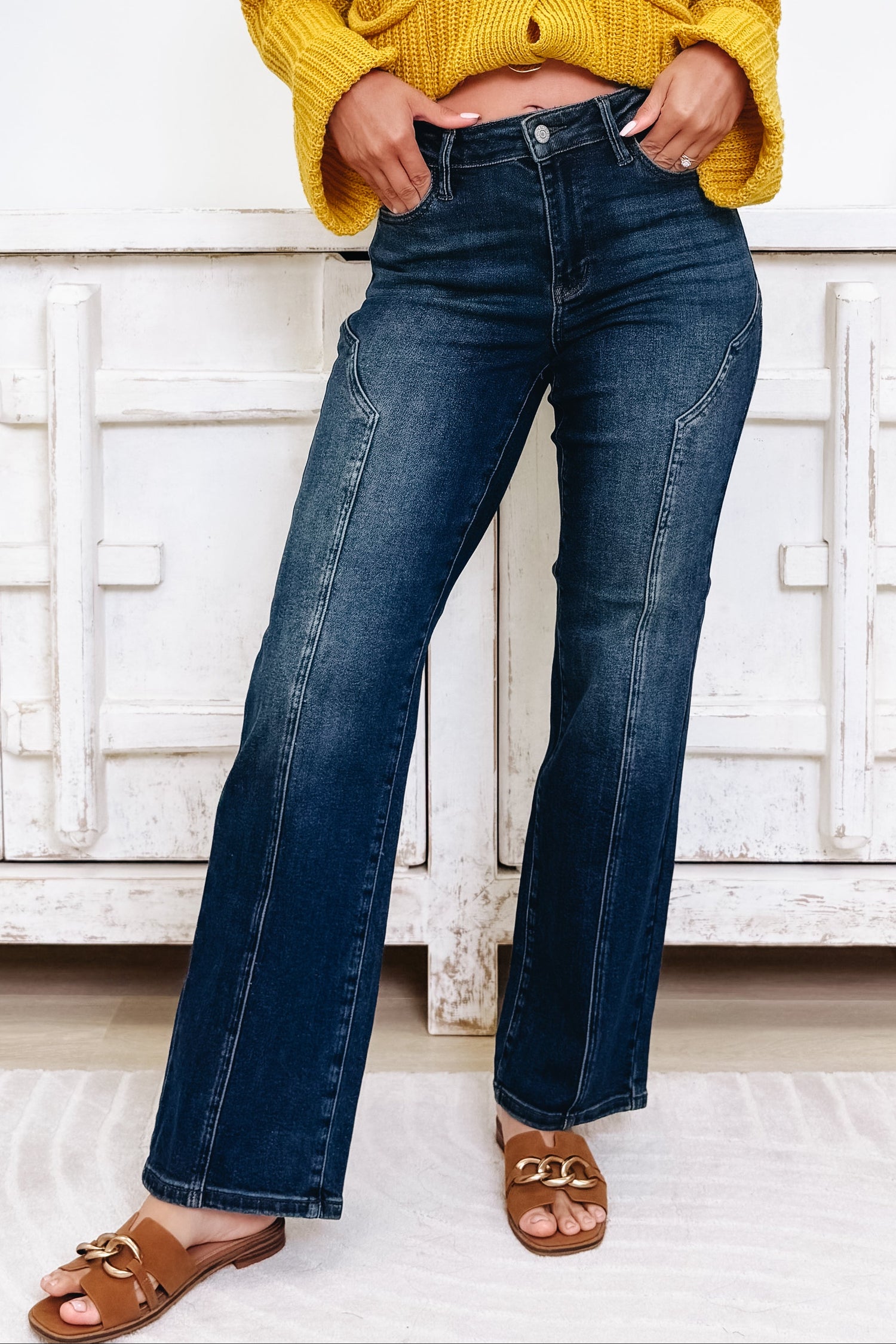 Wild West Wonder By Judy Blue - Straight Western Jeans - Dark