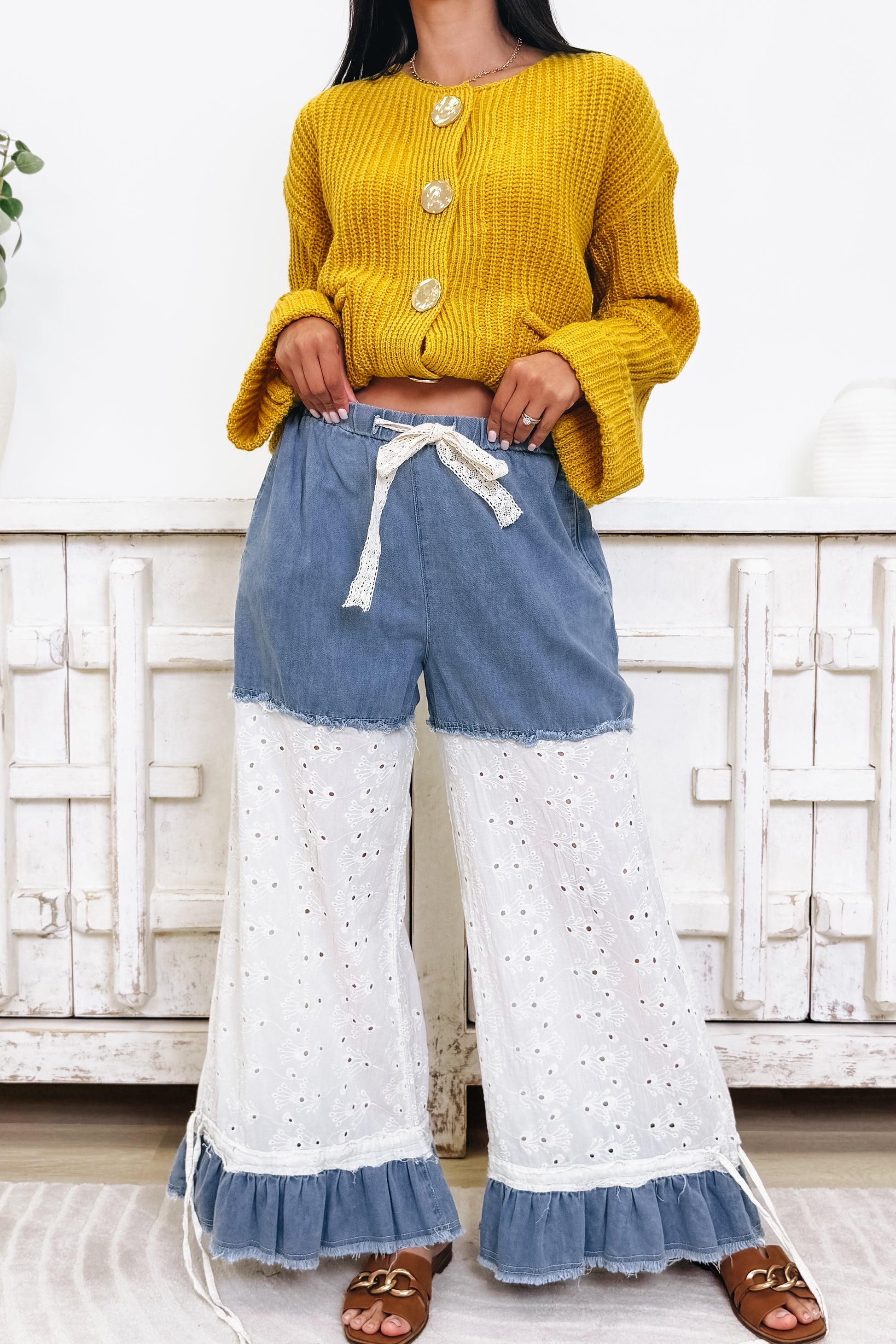 Patched Up Prayed Up Pants - Denim