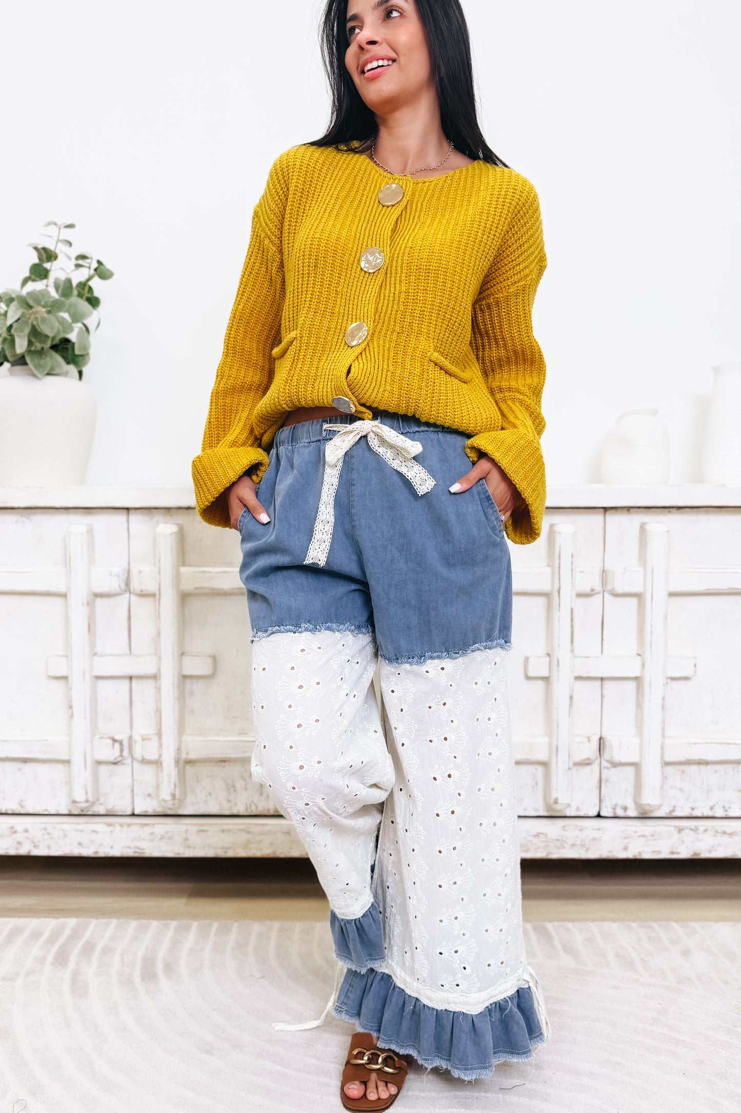 Patched Up Prayed Up Pants - Denim