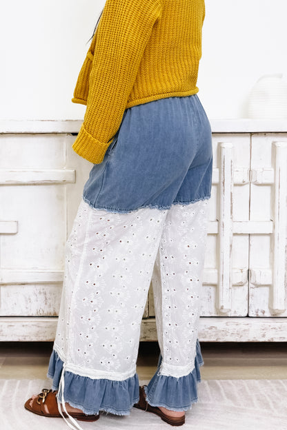 Patched Up Prayed Up Pants - Denim