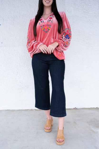 Weave With It By Judy Blue - High Rise Crop Wide Leg Jeans