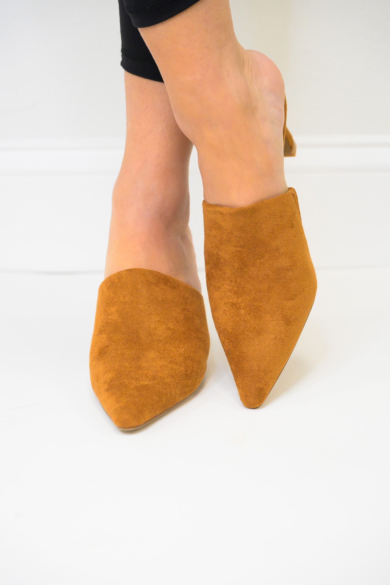 Trinee Pointed Toe Kitten Heels - Camel