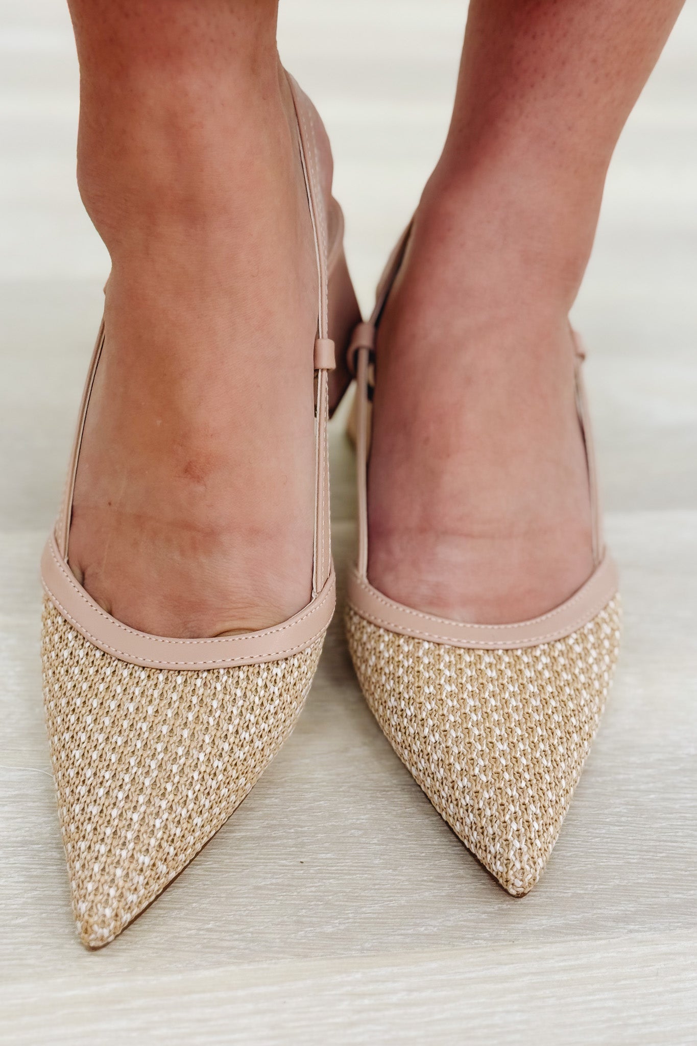 The Virginia Slingback Heels - Natural