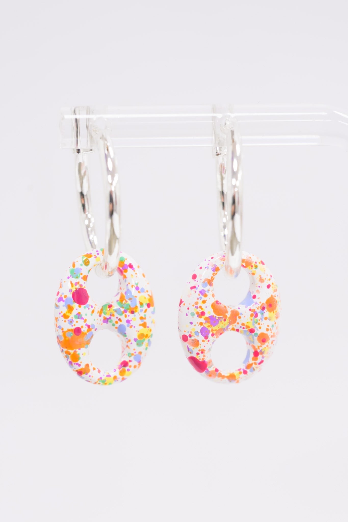 Alaia Earrings - Silver White Multi