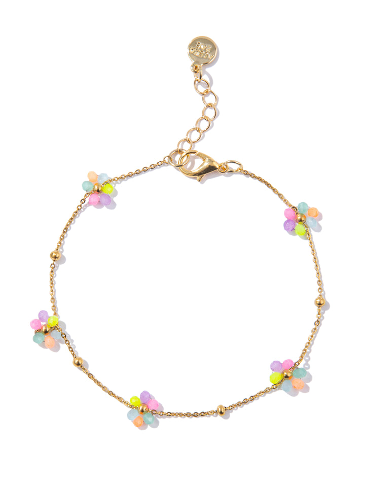 Neon Bloom Anklet - Gold Neon Multi