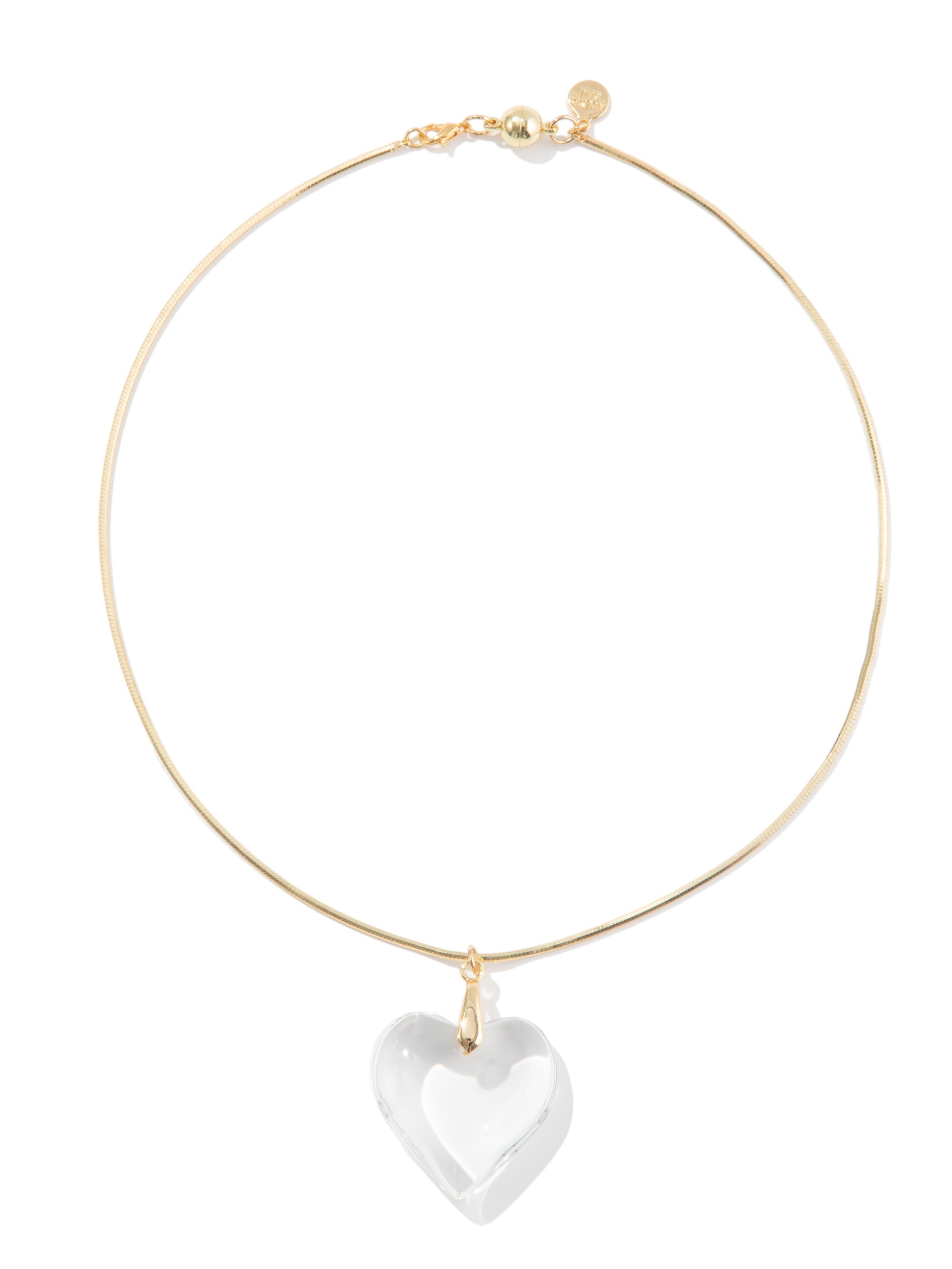 Glass Heart Necklace - Clear