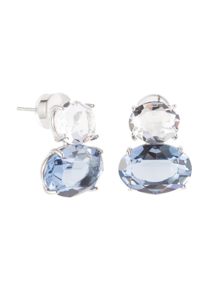 Abigail Earrings - Silver Clear Storm Blue