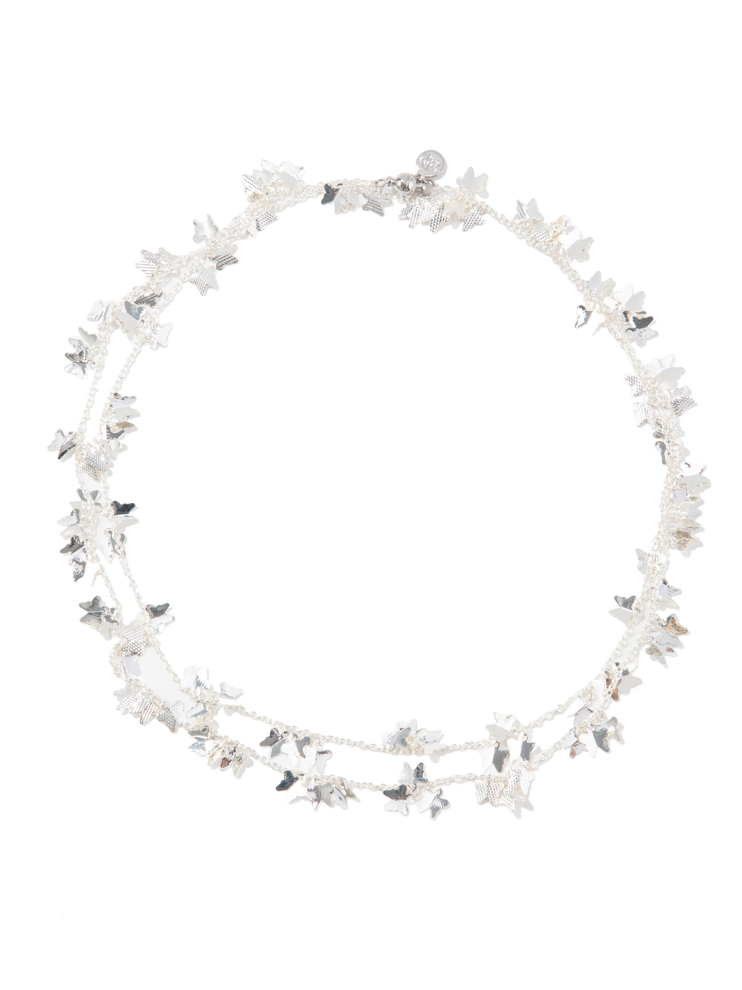 Amara Necklace Long - Liquid Metallic Pearl White