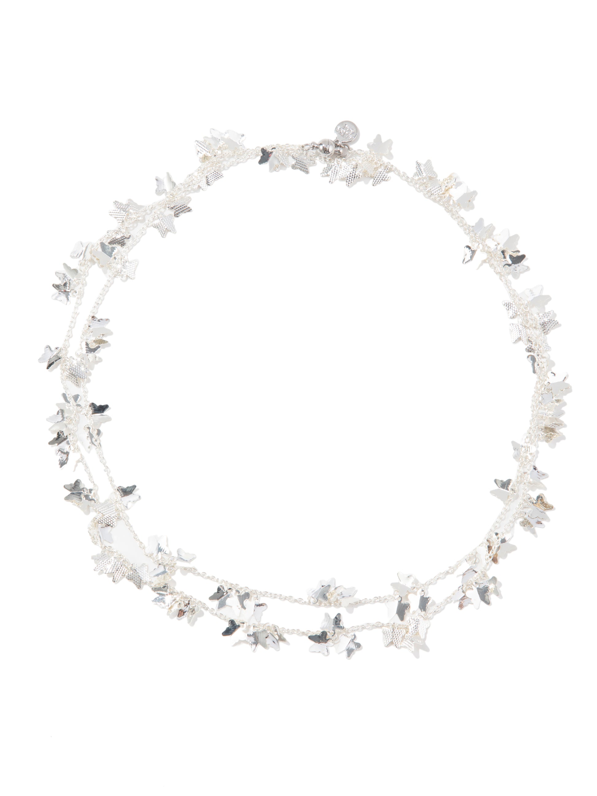 Amara Necklace Long - Liquid Metallic Pearl White