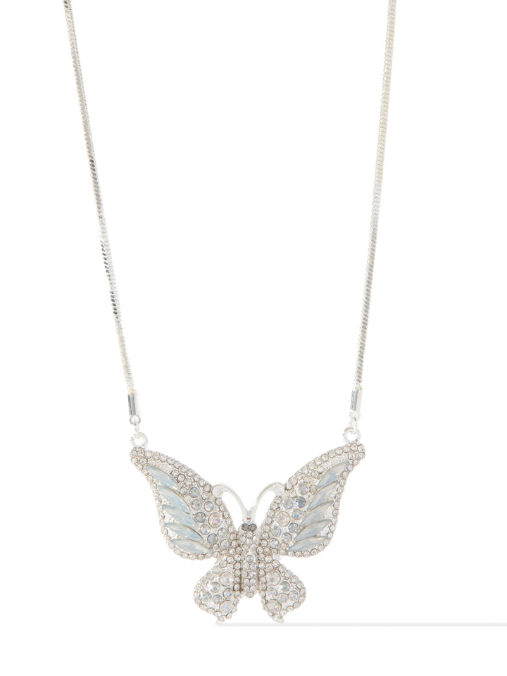 Wings Of Joy Necklace - Liquid Metallic Pearl White