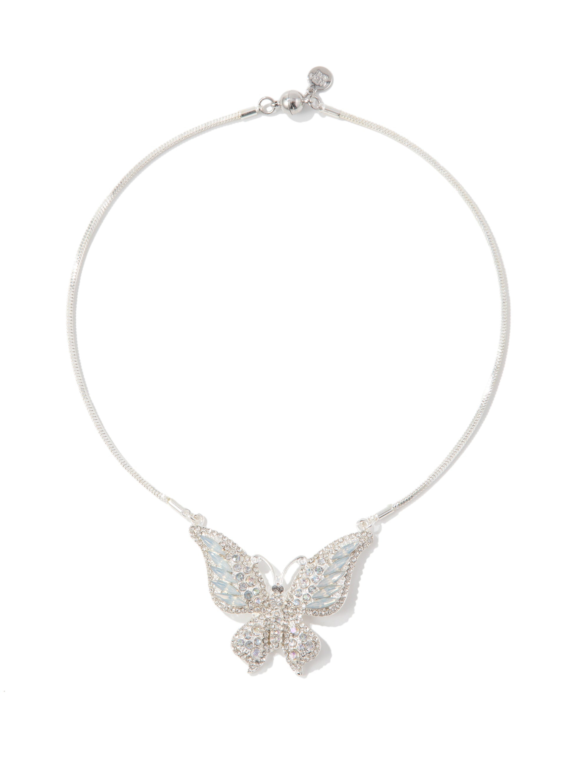 Wings Of Joy Necklace - Liquid Metallic Pearl White