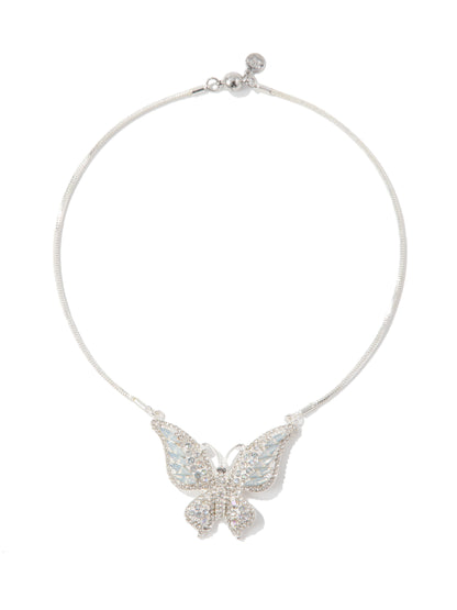 Wings Of Joy Necklace - Liquid Metallic Pearl White