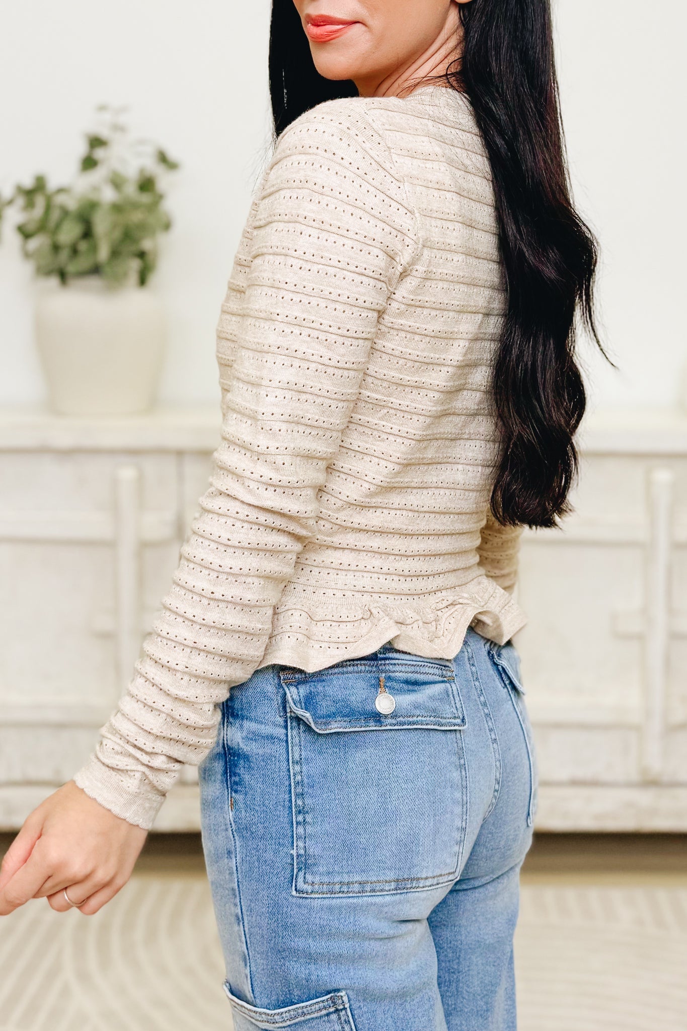 Thread Lightly Ruffle Sweater Top