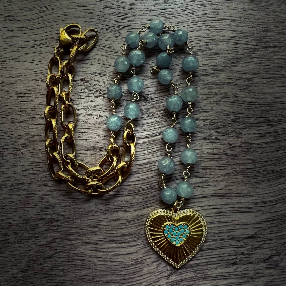Blue Heart Necklace