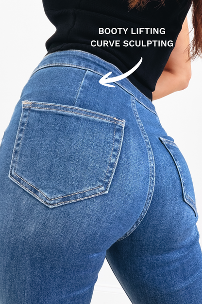 Sexy Back by The Denim BAR  - Flare Jeans in Blue - 3 Inseams
