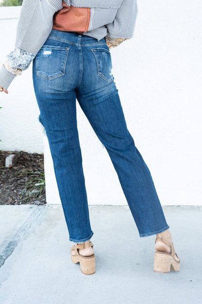 Risen Cali Girl Slim Straight Jeans - Dark