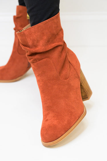 Corky's Last Call Boots - Rust Faux Suede