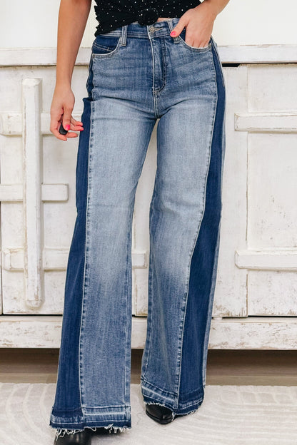 Frontal Flare By Saige Denim - High Rise Wide Leg Jeans - Medium