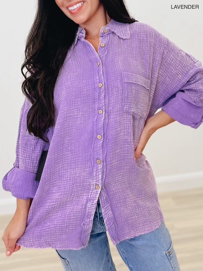 Rocksteady Button Down Top - 6 Colors!
