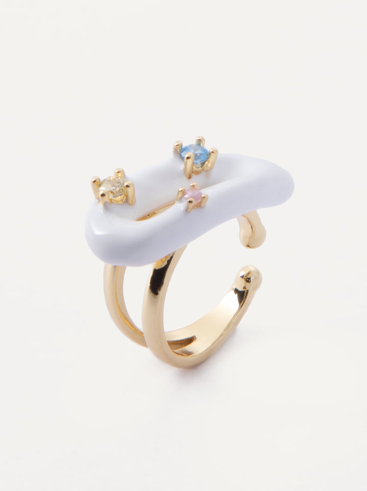 Nini Ear Cuff - Gold White