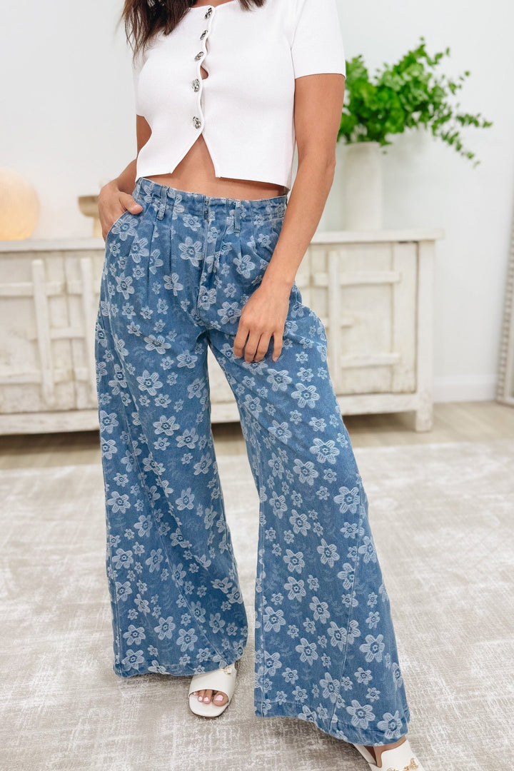 Floral Sensation Pants - Denim