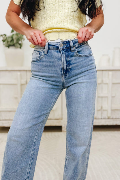 Wild Wanderer By Risen - High Rise Straight Jeans - Medium