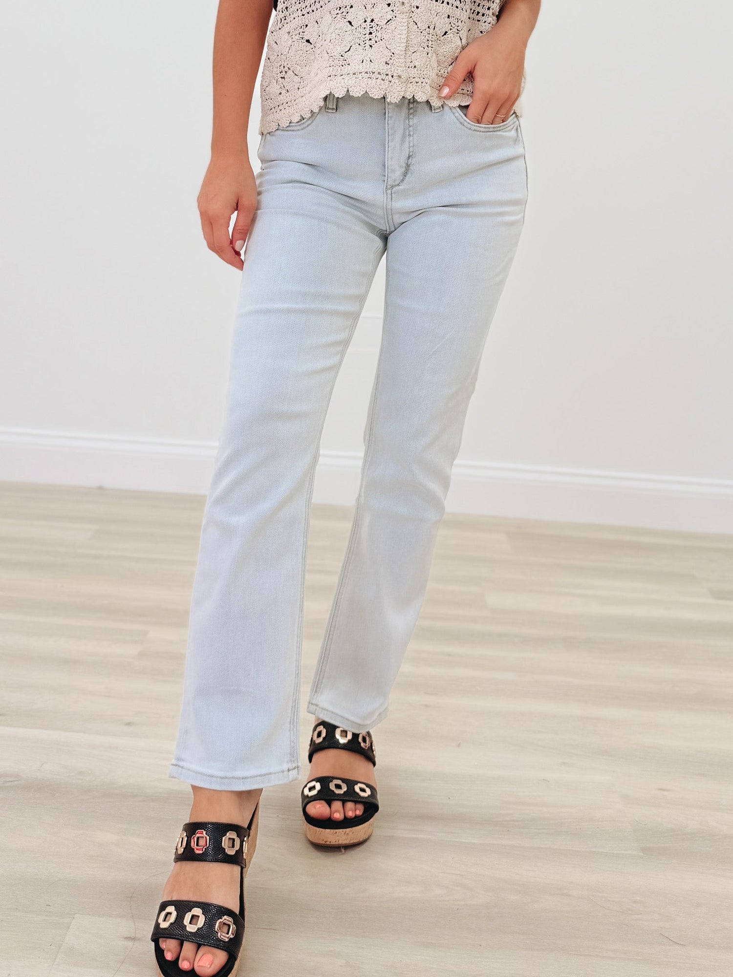 Best Version Of You By Mica - High Rise Tummy Control Straight Jeans