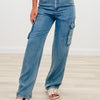 The Right Stuff Denim Straight Leg Cargo Pants - Denim