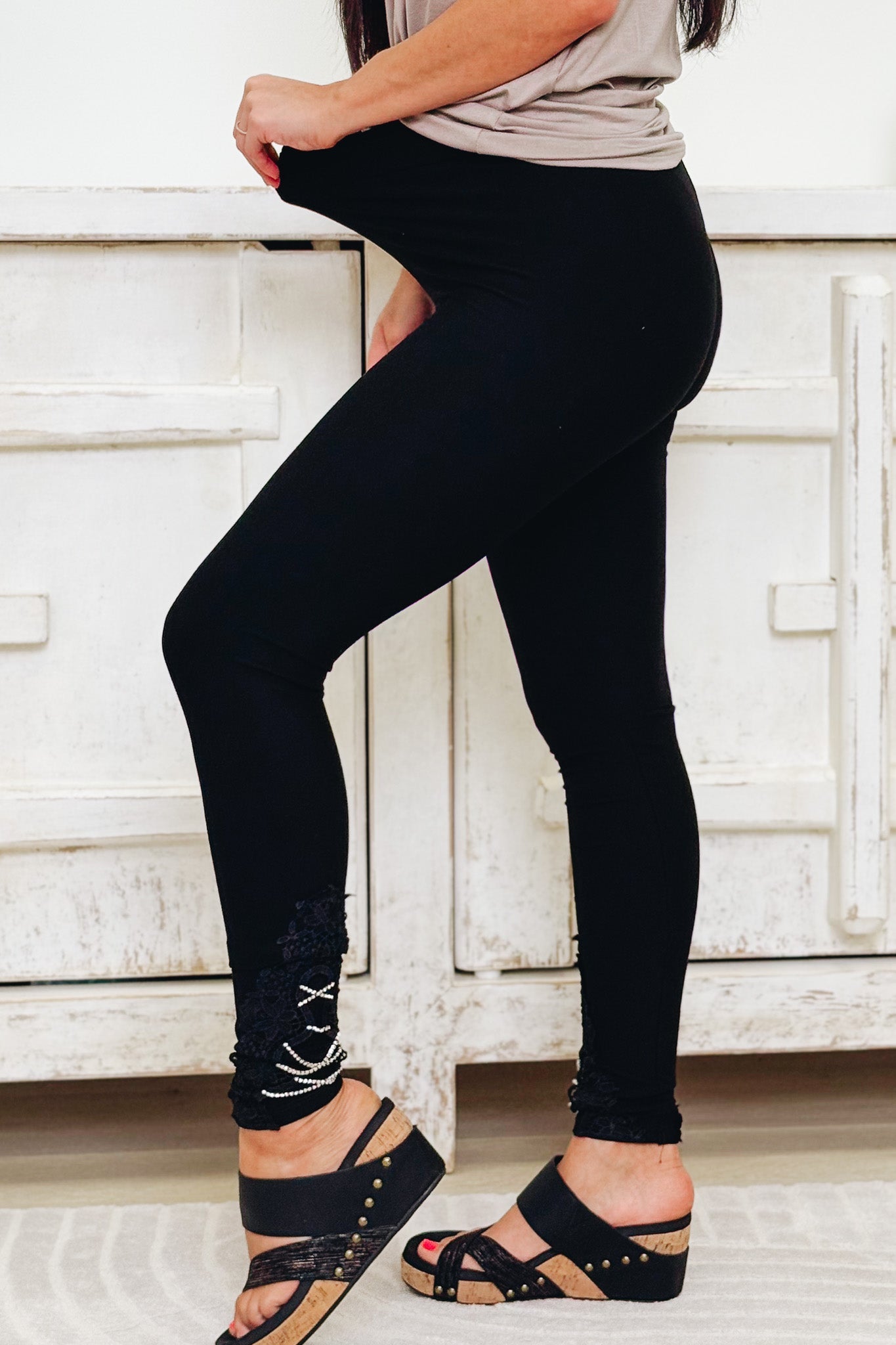 Tie Up Temptation Leggings - Black