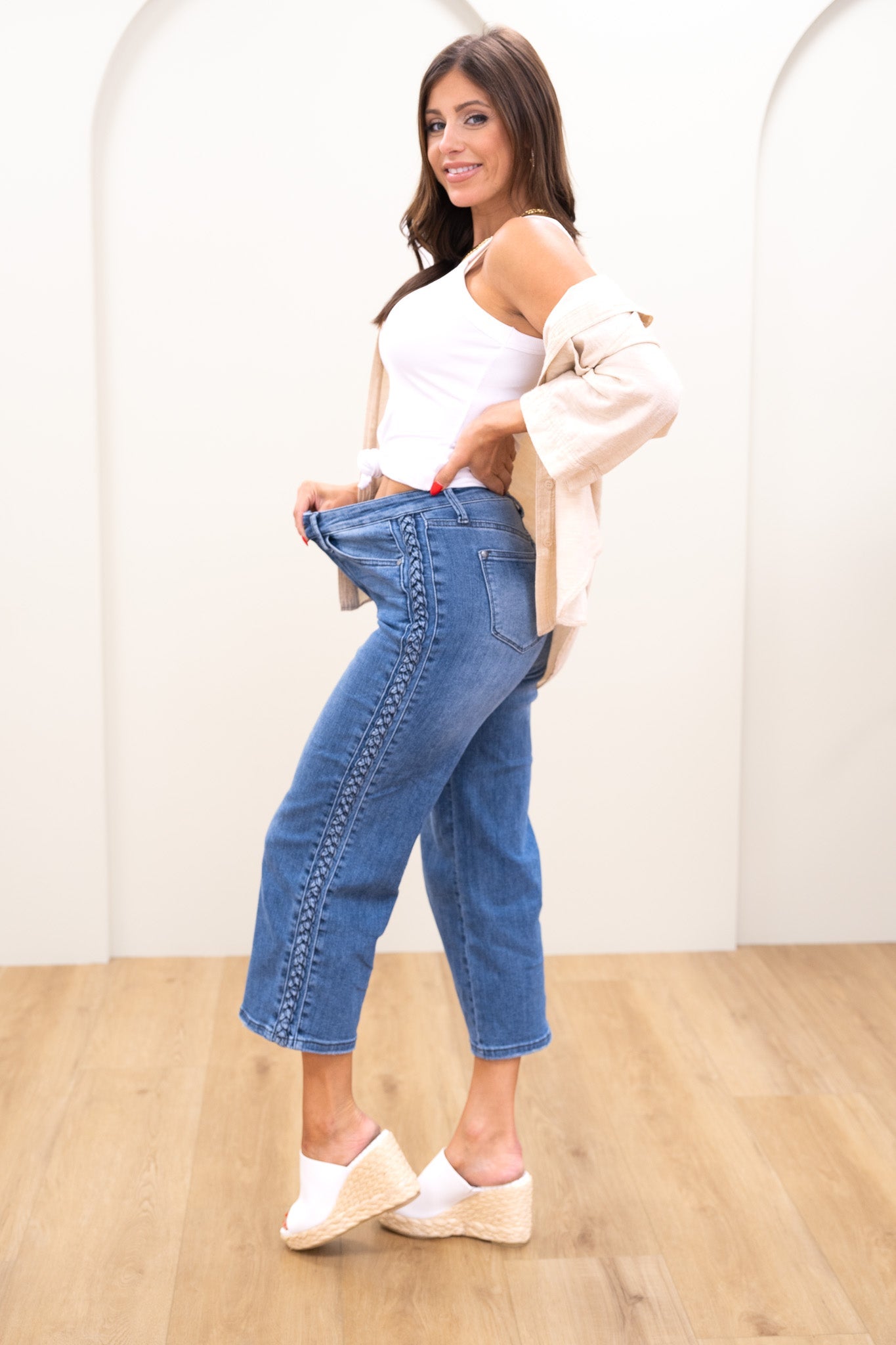 Judy Blue We Belong Together Braided High Rise Jeans