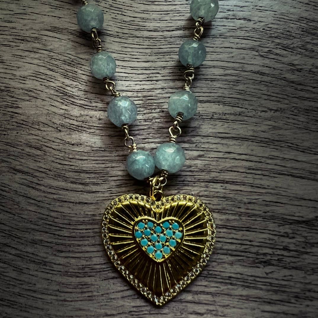 Blue Heart Necklace