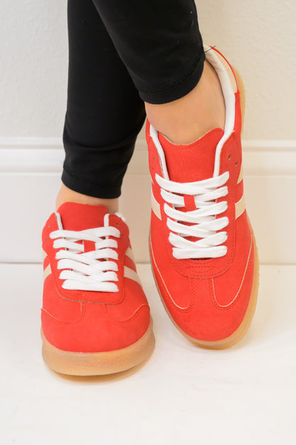 Christi Double Stripe Sneakers - Vintage Red