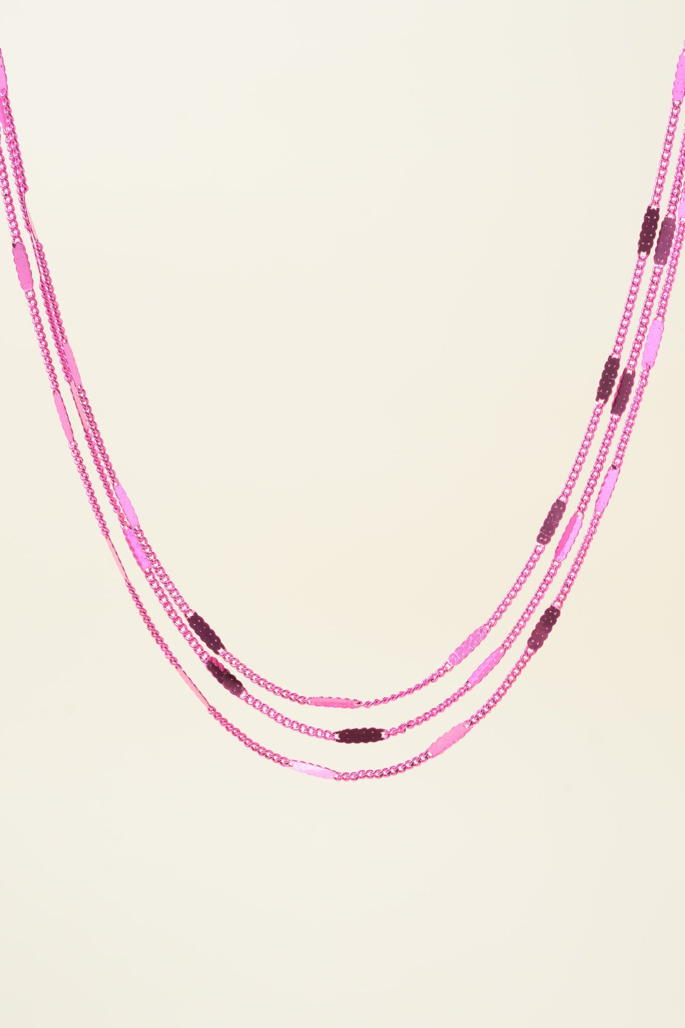 Vegas Night Necklace - Metallic Barbie Pink