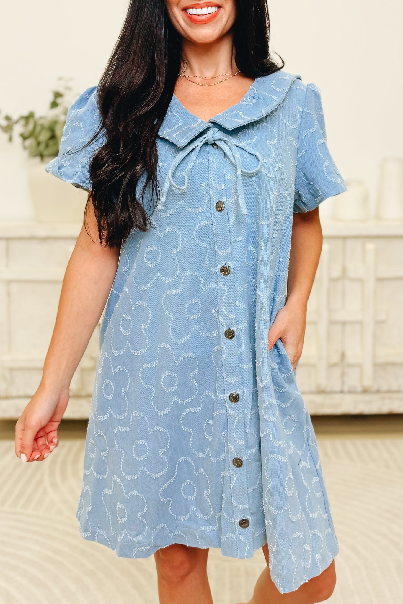 Wonders Of Your Love Denim Mini Dress