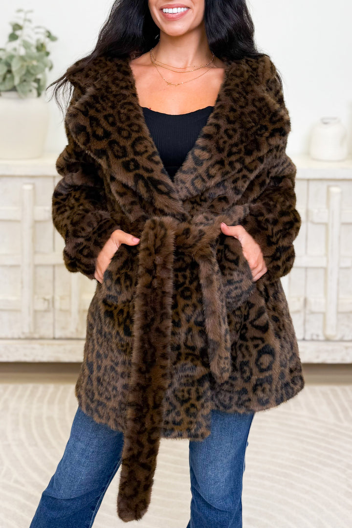 Keep It Cozy Leopard Hooded Jacket