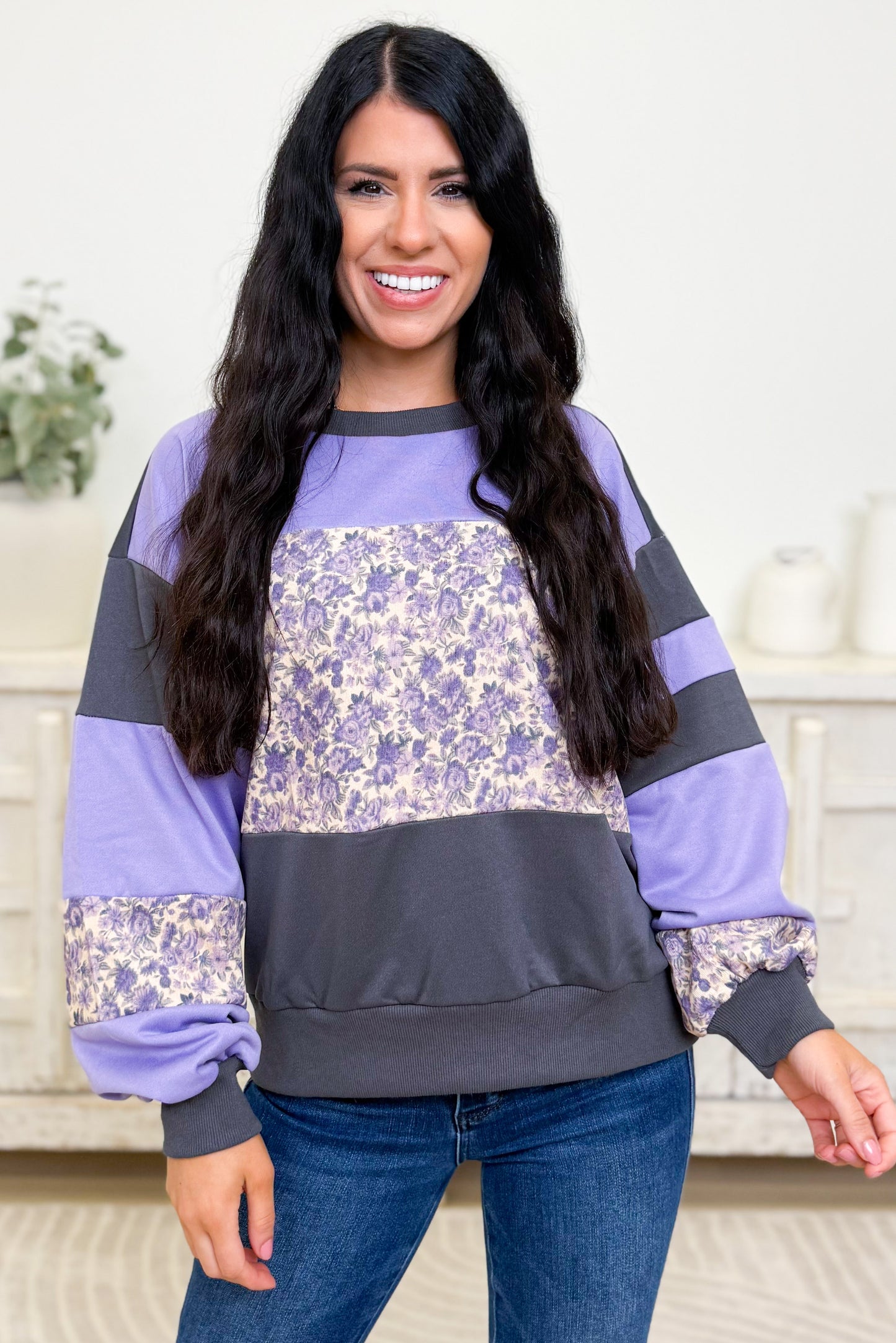 Chic & Cozy Floral Sweatshirt - 2 Colors!