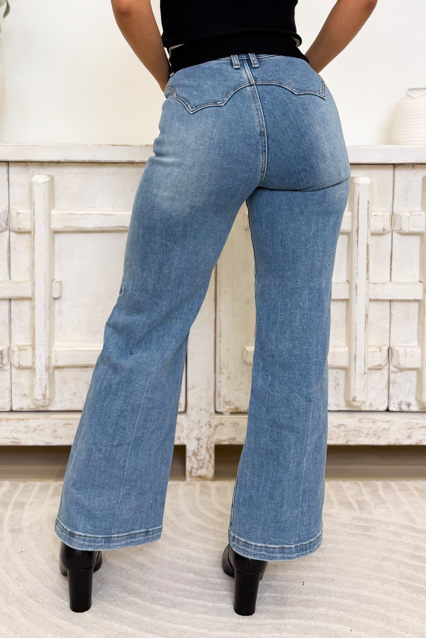 Radiant Dream By Saige Denim - High Rise Wide Leg Jeans - Medium