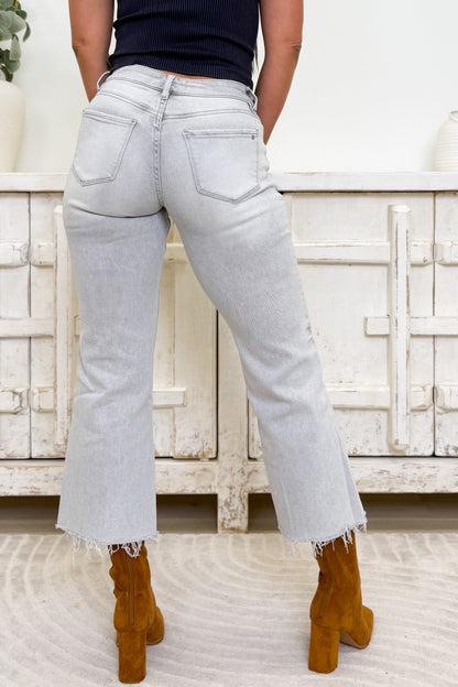 Practical Magic By Mica - Mid Rise Wide Leg Jeans - Arsenic