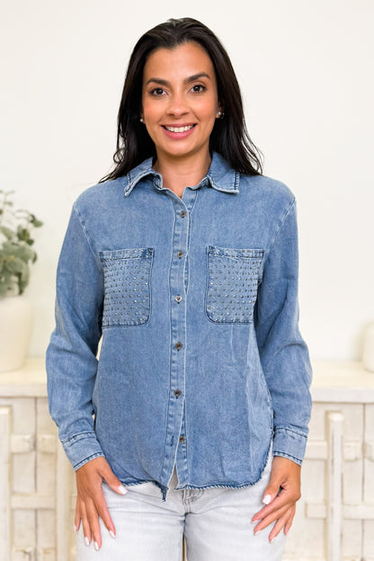 The Rhinestone Ride Button Down Top
