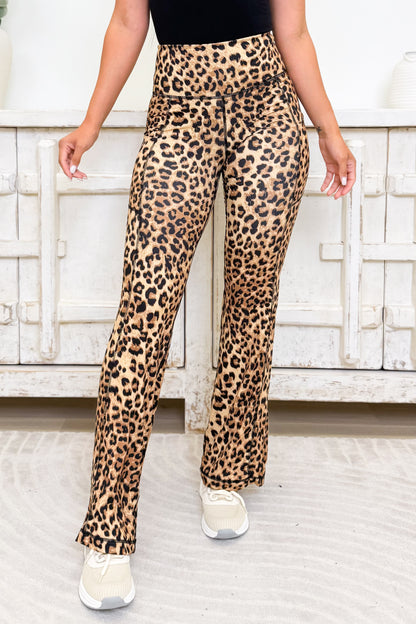 Take The Leap Leopard Leggings - Brown Black