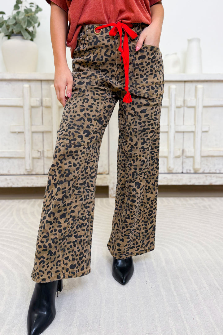 Go All The Way Leopard Pants - Leopard Denim