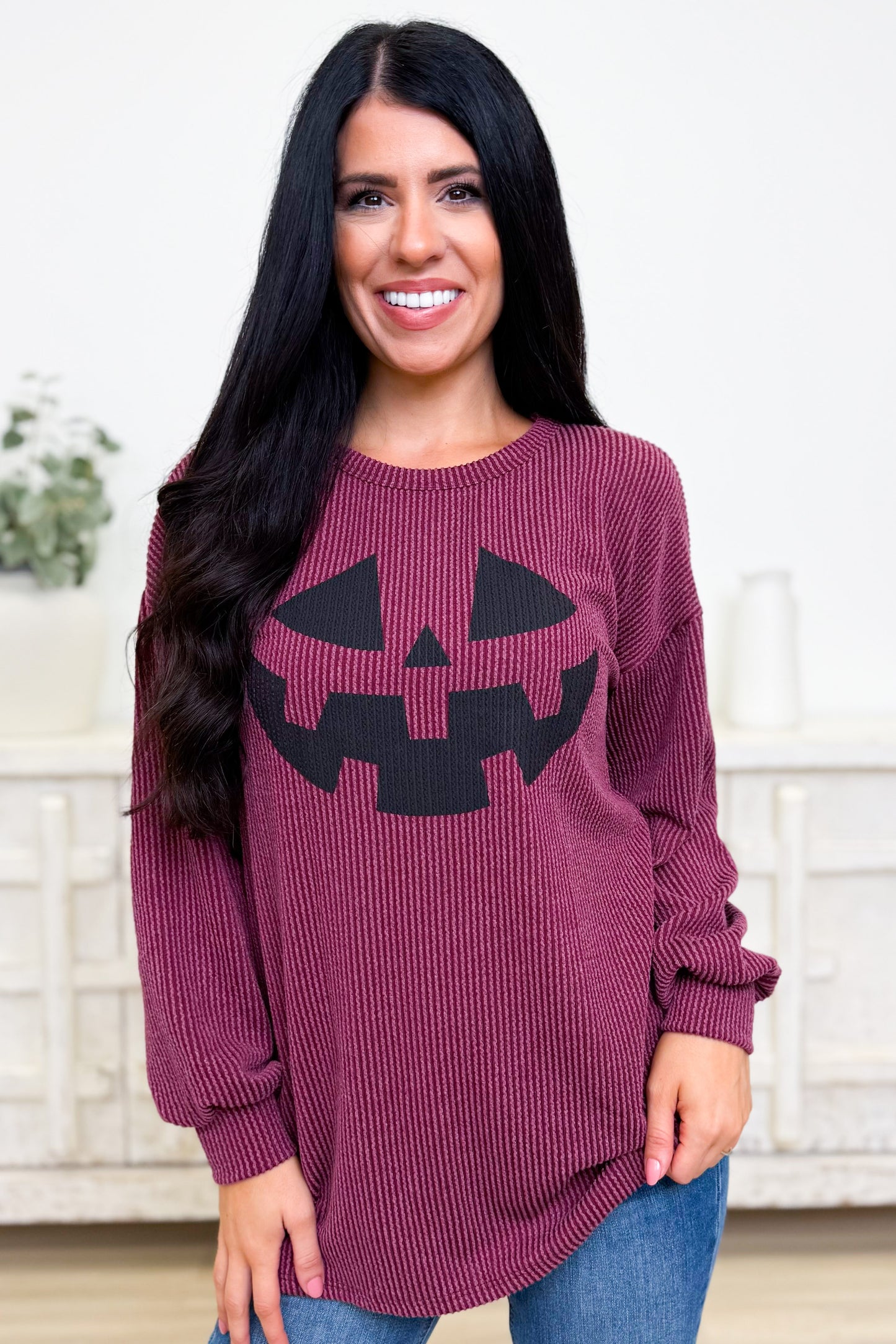 Pumpkin Smiley Face Top