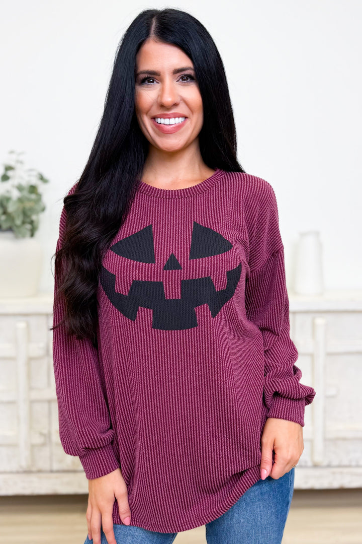 Pumpkin Smiley Face Top