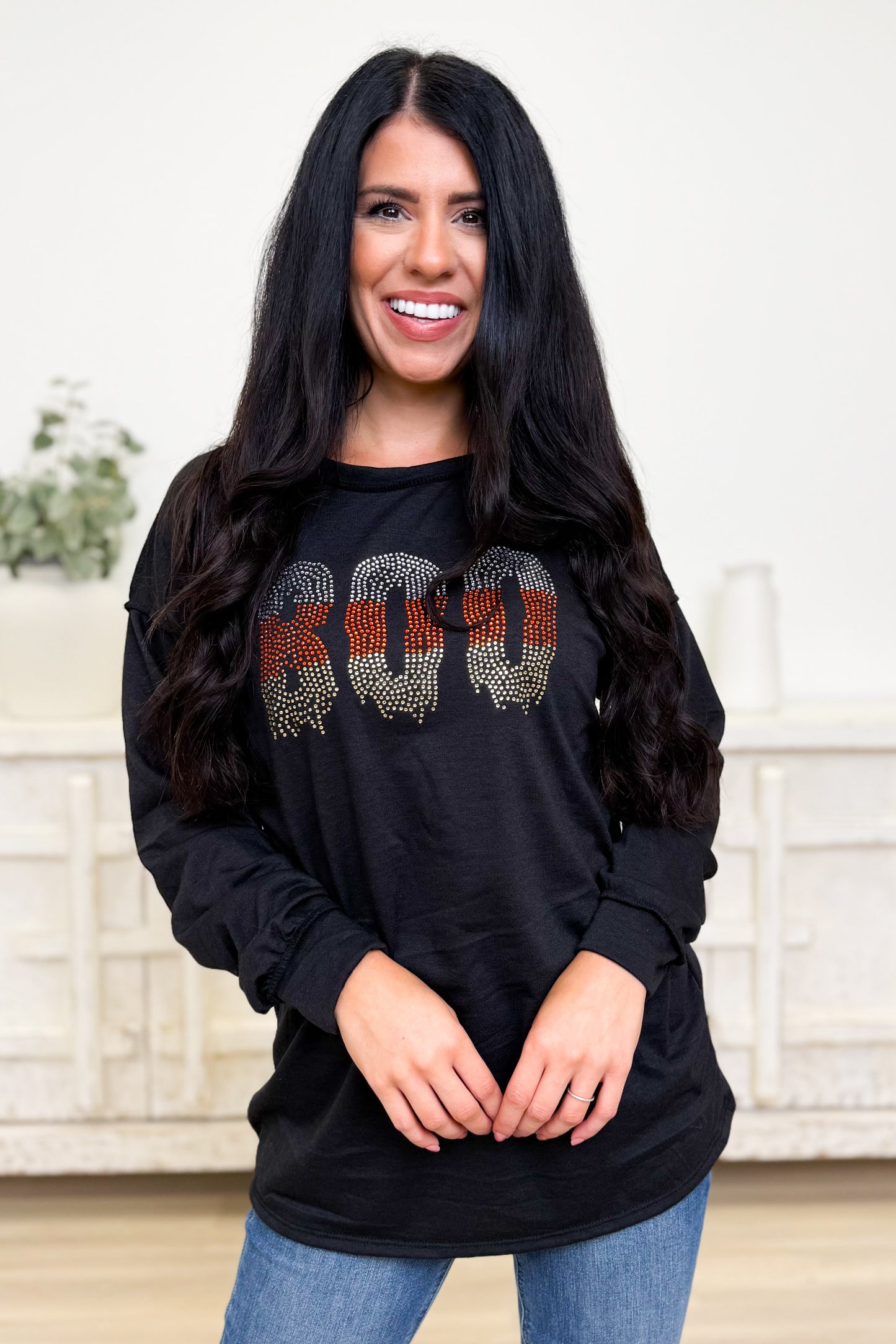 Halloween Boo Rhinestone Top