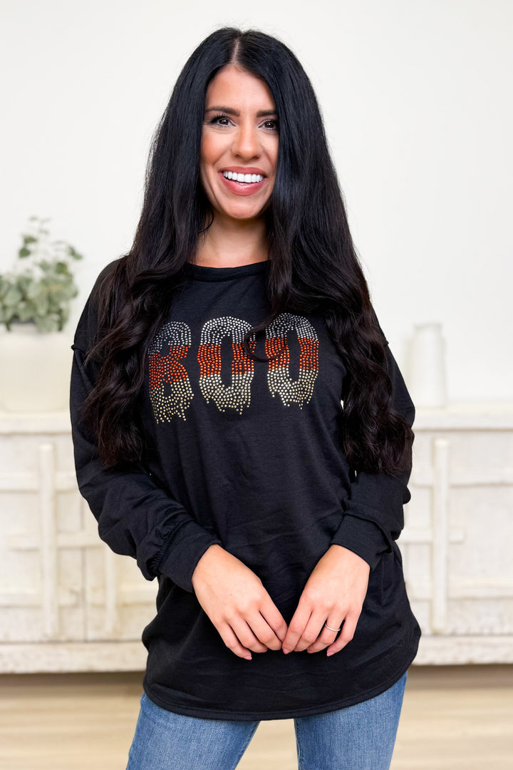 Halloween Boo Rhinestone Top
